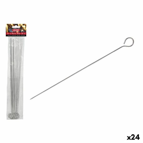 Sæt med grillspyd Algon Metal 25 cm 12 Dele (24 enheder)