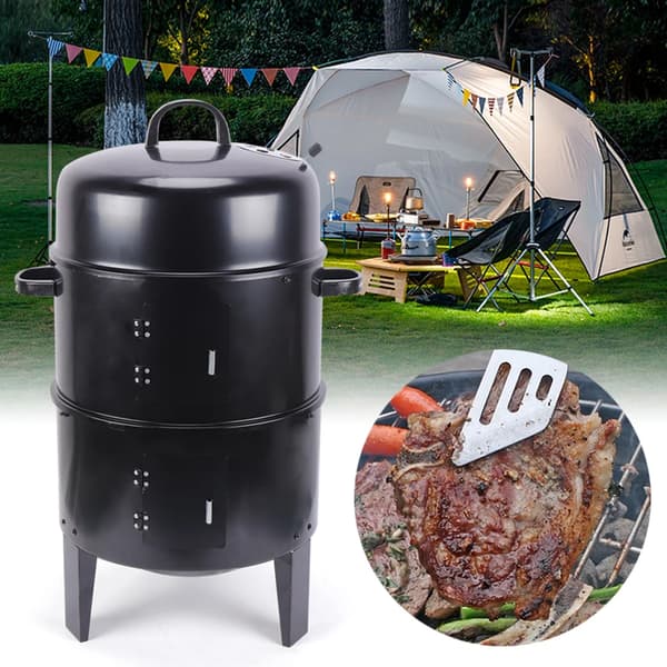 BBQ-savustusuuni, 3-in-1-toiminnallisuus, korkealaatuinen rautarakennus, kannettava muotoilu