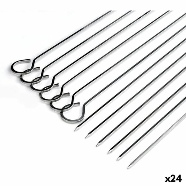 Set med grillspett för barbecue Algon Metall 27 cm 6 Delar (24 antal)
