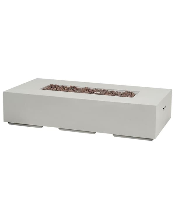 Utepeis Lysegrå 143 x 71 cm Propan Terrassevarmer Rektangulær form Moderne design Ildsted