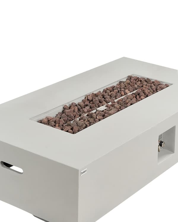 Utepeis Lysegrå 143 x 71 cm Propan Terrassevarmer Rektangulær form Moderne design Ildsted