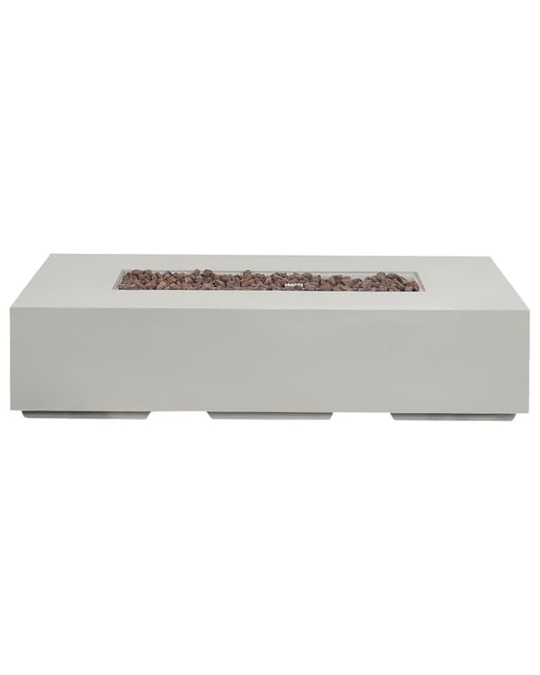 Utepeis Lysegrå 143 x 71 cm Propan Terrassevarmer Rektangulær form Moderne design Ildsted