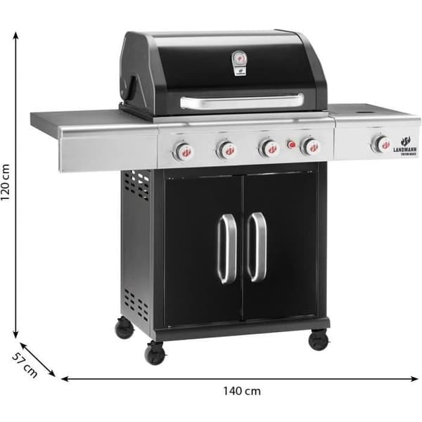 Landmann Triton PTS Maxx 4.1 gas till kolgrill gas 4 brännare + 1 sidobrännare