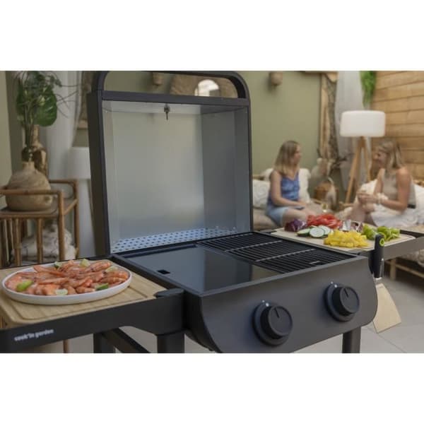 Elgrill - COOK'IN GARDEN - Flavo 50 - på vagn - 2500 Watts - Blandad tillagningsyta