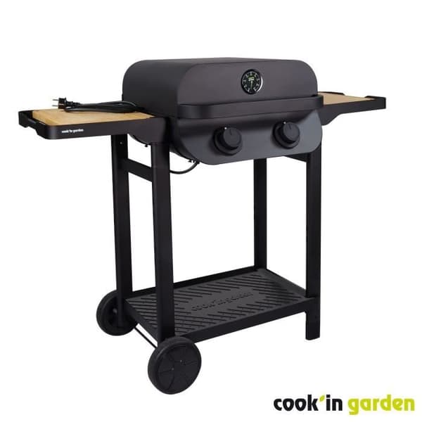 Elgrill - COOK'IN GARDEN - Flavo 50 - på vagn - 2500 Watts - Blandad tillagningsyta
