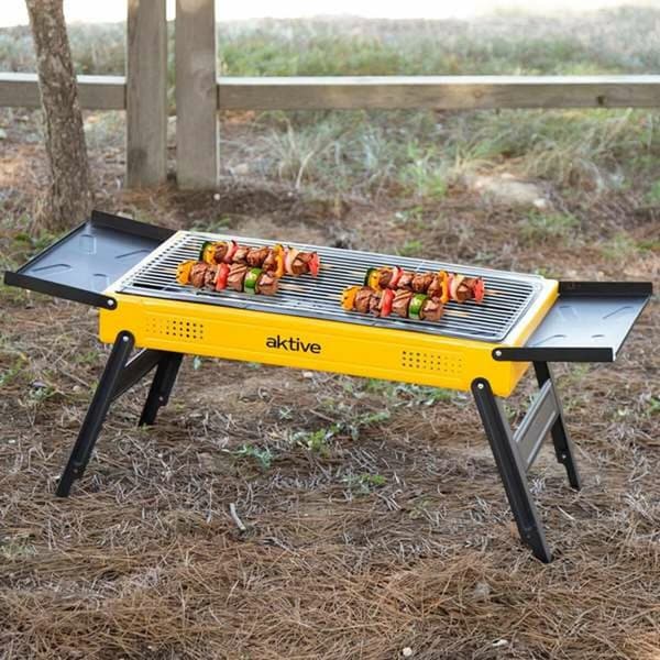 Porttakil grilli Aktive Teräs 89 x 33 x 33 cm Keltainen