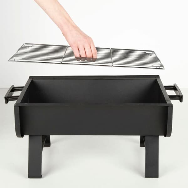 Bærbar Grill Aktive Stål 45 x 25 x 30 cm Svart (2 enheter)
