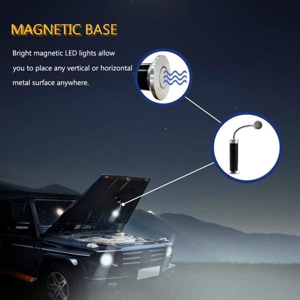 Grill Light, Barbecue Grill Ljus Super Ljus Arbetslampa med Magnetisk Bas 360° Rotering Flexibel (2 Stycken)