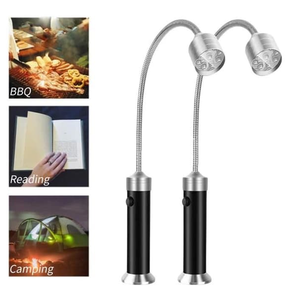LED-grillen tänder den flexibla svanhalsen 360 grader 2 delar