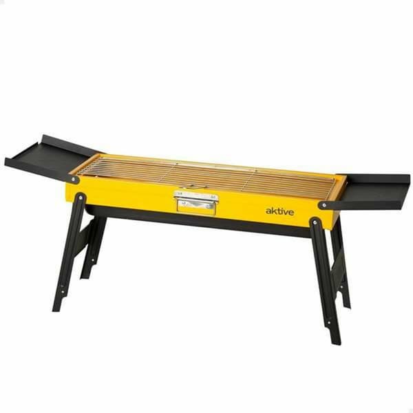 Bärbar Grill Aktive Stål 89 x 32 x 22 cm Gul
