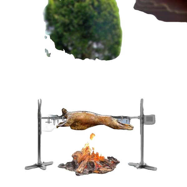 Elektrisk BBQ Grill, 220V, 30kg Maksimal Belastning, Rustfrit Stål Konstruktion