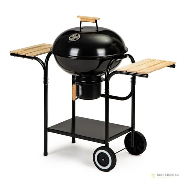 Havekulgrill med låg og hylder, rist, askeskuffe
