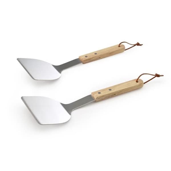 Plancha spatlar - BARBECOOK - Set med 2 - Rostfritt stål - Trähandtag - 31 cm
