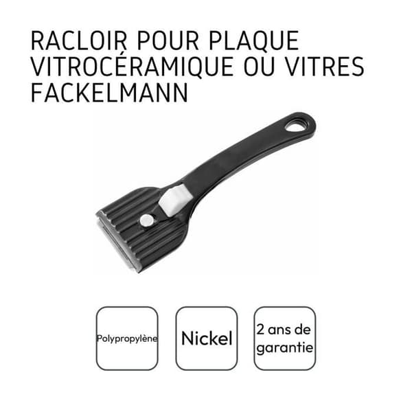 Skrappa för keramikplatta - Fackelmann - ref. 60144 - Svart - 16 cm - Plastik
