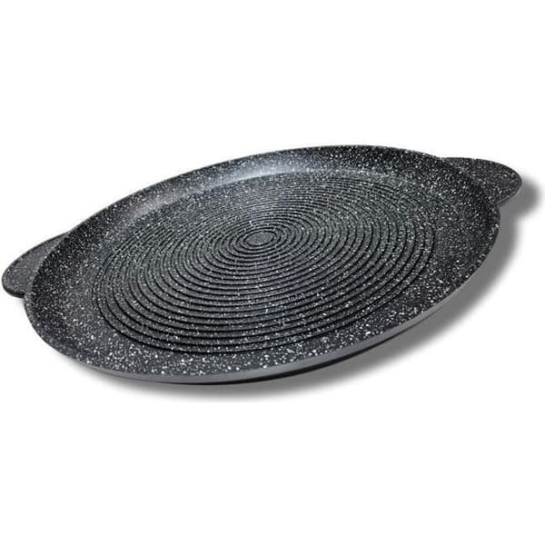 Cflagrant® Plancha/Grill/Galetière Rund stenstil Induktion non-stick beläggning Greblon C3+ tysk teknologi 36,5 cm