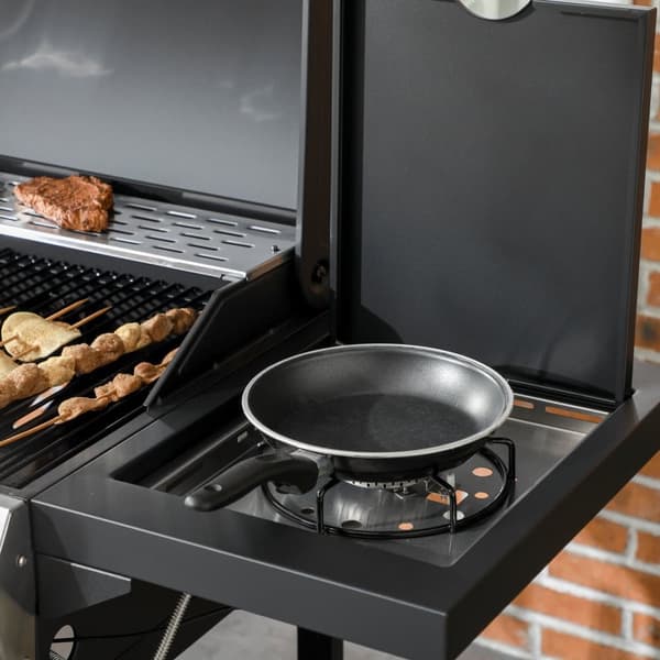 Gasgrill, 3 KW 3+1, 123x52x101 cm, Svart