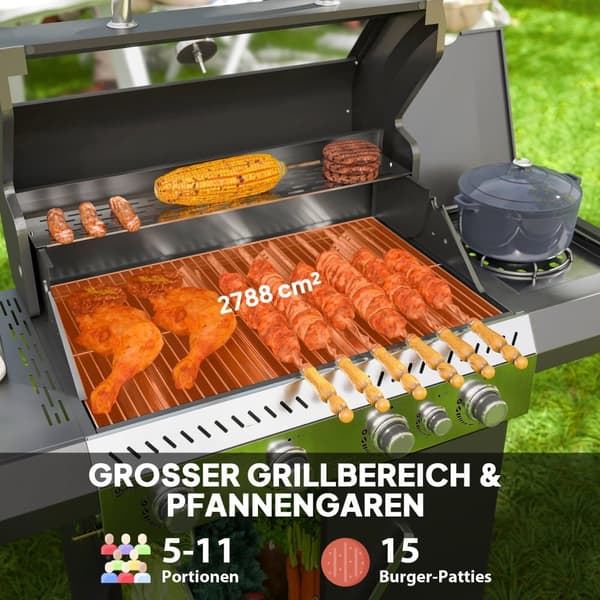 Gasgrill, 135x54x110 cm, Svart