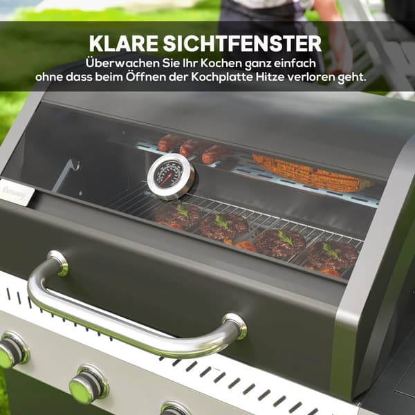 Gasgrill, 135x54x110 cm, Svart
