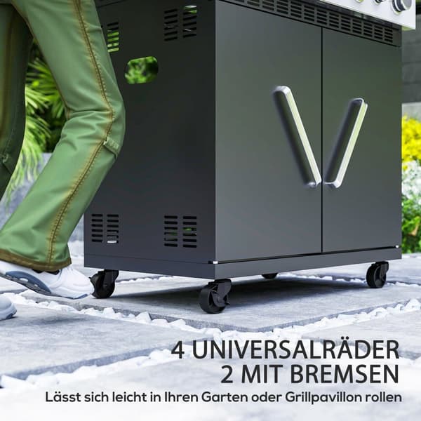 Gasgrill, 135x54x110 cm, Svart