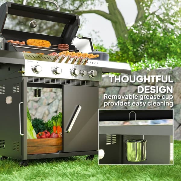 Gasgrill, 135x54x110 cm, Svart
