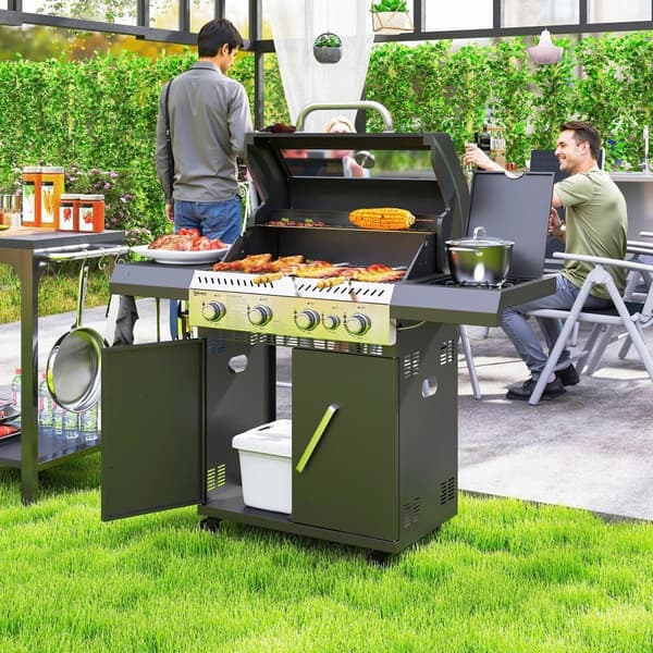 Gasgrill, 135x54x110 cm, Svart