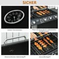 Miniatyrbillede 6 af 9: Gasgrill, BBQ Grillvogn med 3 brændere og 1 sidebrænder, 110x50x100 cm, Sort