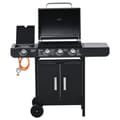 Miniatyrbillede 1 af 9: Gasgrill, BBQ Grillvogn med 3 brændere og 1 sidebrænder, 110x50x100 cm, Sort