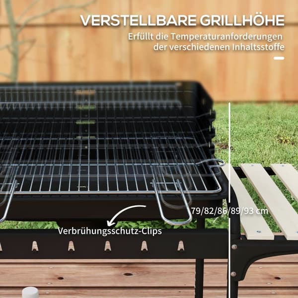 Kulgrill, 103x47x95 cm, Sort