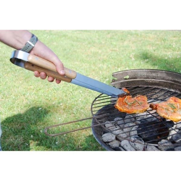Set med 4 grillredskap i rostfritt stål och ask med påse - metall - borste - överlägsen kvalitet