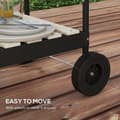 Miniatyrbild 8 av 10: Rootz Charcoal Grill BBQ Smoker - Barbecue - Outdoor Cooker - Justerbar höjd - 103x47x95 cm röd med hjul och trähylla