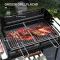 Miniatyrbild 4 av 10: Rootz Charcoal Grill - BBQ Smoker - Barbecue Grill - Justerbara matlagningsnivåer - 103x47x95 cm - Svart