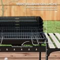 Miniatyrbild 5 av 10: Rootz Charcoal Grill - BBQ Smoker - Barbecue Grill - Justerbara matlagningsnivåer - 103x47x95 cm - Svart