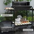 Miniatyrbild 6 av 10: Rootz Charcoal Grill - BBQ Smoker - Barbecue Grill - Justerbara matlagningsnivåer - 103x47x95 cm - Svart