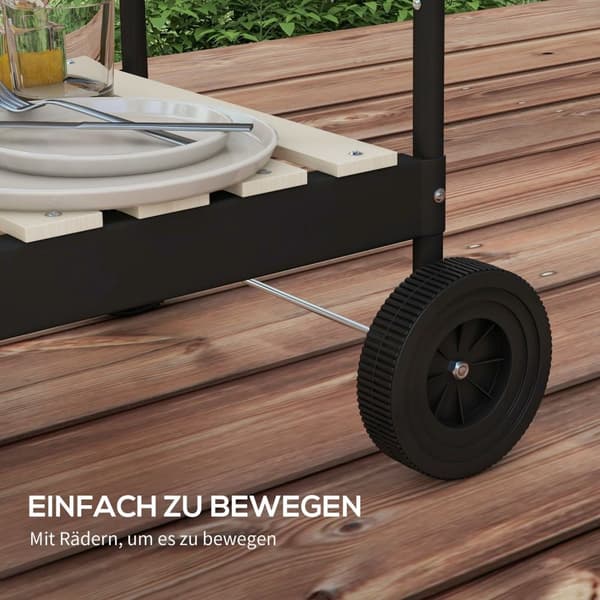 Rootz Charcoal Grill - BBQ Smoker - Barbecue Grill - Justerbara matlagningsnivåer - 103x47x95 cm - Svart