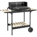 Miniatyrbild 10 av 10: Rootz Charcoal Grill - BBQ Smoker - Barbecue Grill - Justerbara matlagningsnivåer - 103x47x95 cm - Svart