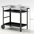 Miniatyrbillede 3 af 10: Rootz Grill Car - BBQ Serveringsvogn - Grill Bord - Robust & Easy Clean Surface - Rustfrit stål - 100x52x80cm sort, grå