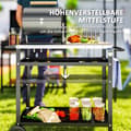 Miniatyrbillede 6 af 10: Rootz Grill Car - BBQ Serveringsvogn - Grill Bord - Robust & Easy Clean Surface - Rustfrit stål - 100x52x80cm sort, grå