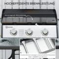 Miniatyrbild 4 av 10: Rootz 3 Burner Gas Grill - Portable BBQ - Utomhuslagning - Non -Stick Grill Plate - Rostfritt stål - Easy Transport - 63 cm x 48 cm x 21cm