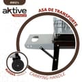 Miniatyrbild 3 av 5: Kolgrill med hjul Aktive Emaljerad metall 90 x 85 x 32 cm Svart