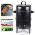 Pikkukuva 3 / 10: 3-in-1 BBQ-Grilli – Savustin, Grilli & Haudutuspata | Suuri Kapasiteetti & Säädettävä Ilmavirtaus