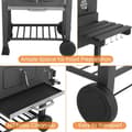 Miniatyrbillede 3 af 11: Stor BBQ-grill med hjul, termometer, stor grillflade & opbevaringshylder – perfekt til familie og venner