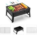 Miniatyrbillede 5 af 7: Kompakt og transportabel kulgrill i rustfrit stål – ideel til 2–4 personer på ture, camping eller i haven