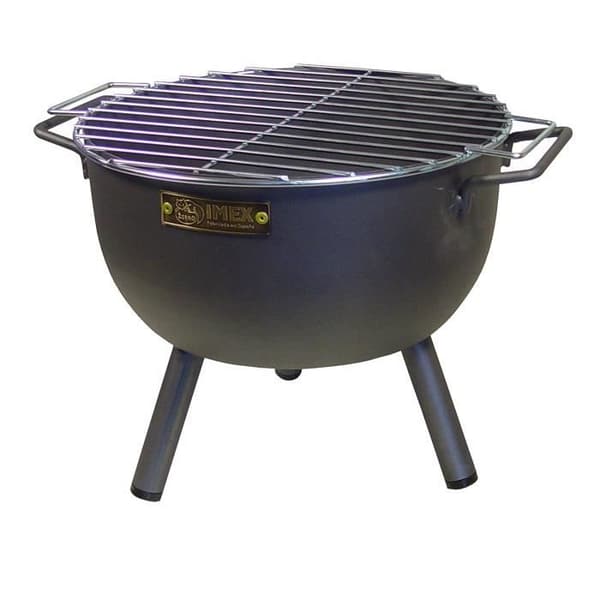 IMEX EL ZORRO Grill runt bord med förzinkad grill, svart, 30 x 28 x 40 cm - 71426.0