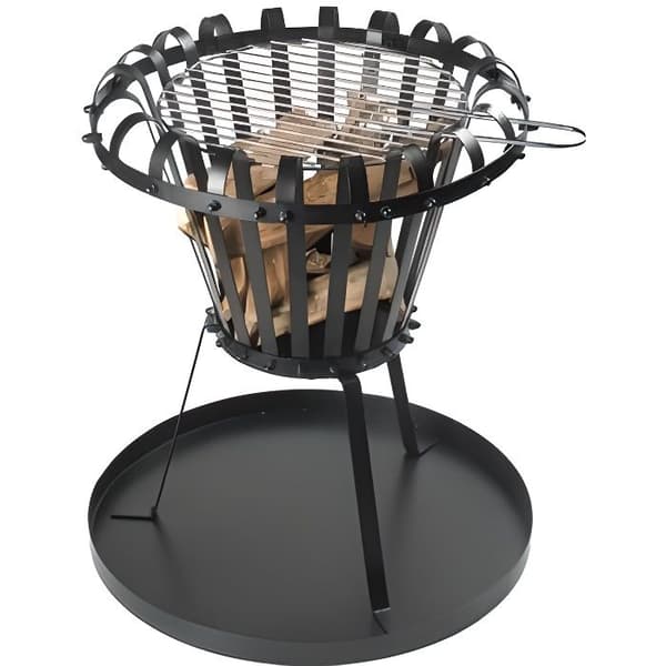 Brazier - PEREL - Rund Svart - Diameter 50cm - Höjd 53cm - Askfat