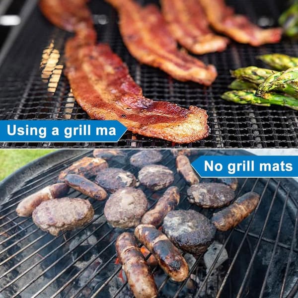 Set med 4 delar grill, grillnät återanvändbar och skärbar matta non-stick grill för yoghurtmaskiner ugnstillagning - 40x33cm
