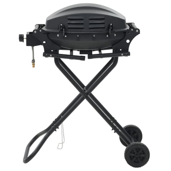 Portabel gasolgrill med kokzon svart