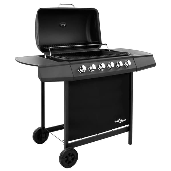 Gasolgrill med 6 brännare svart