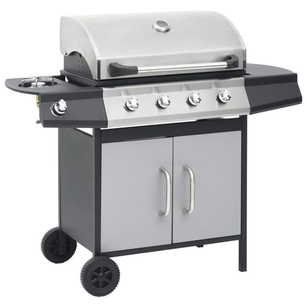 Gasolgrill 4+1 kokzoner svart och silver