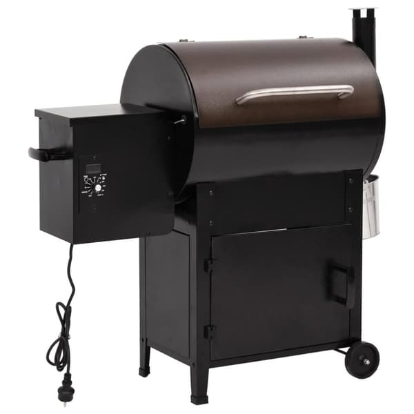 Pelletsgrill med skorsten svart 104 cm järn