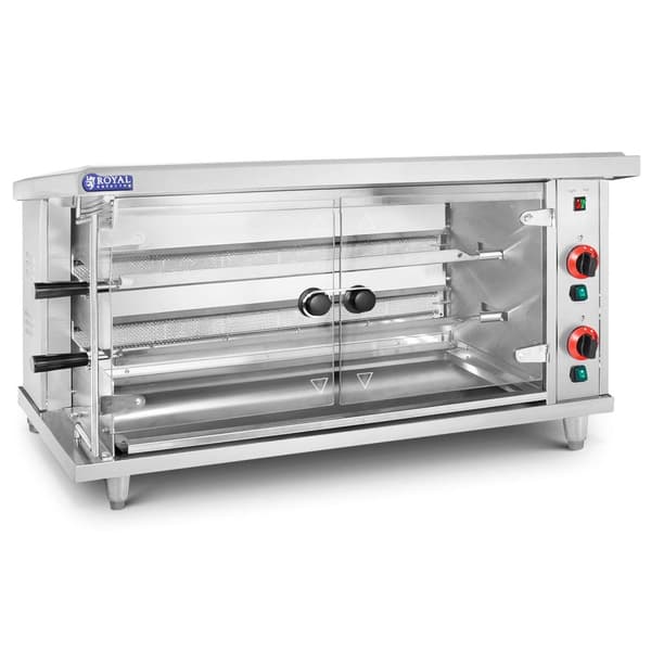 Gaskycklinggrill - 2 spett - med belysning - Royal Catering